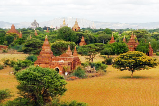 Serene: Temples pepper the plain in the ancient city Bagan.